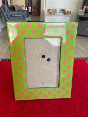 Green and Pink Polka Dot Photo Frame - Decorative Home Accent